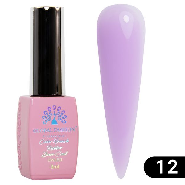 Кольорова френч база для гель лаку Global Fashion, Color French Base Coat 8 мл, 12 13317 фото