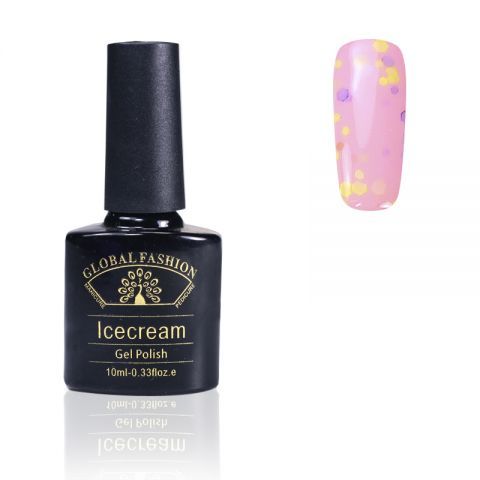 Гель-лак Ice Cream Global Fashion, 10 мл (з блискітками різних розмірів) 019 2794 фото