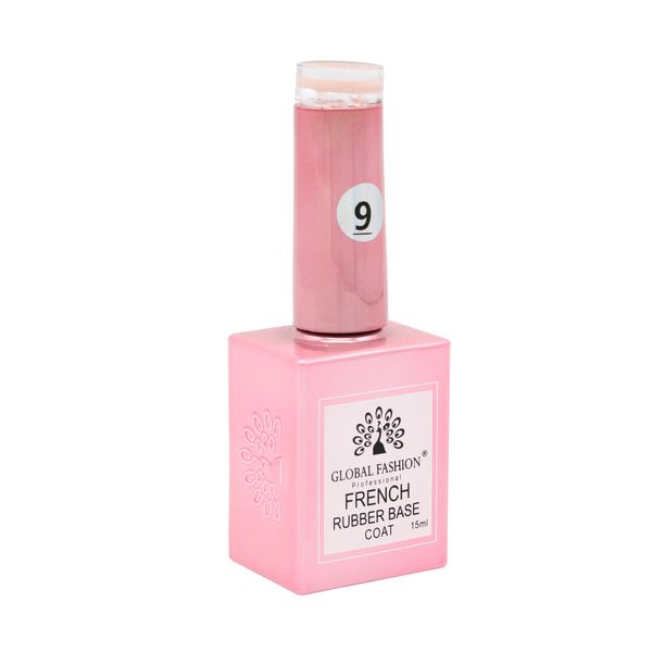 Каучукова база для гель лаку френч, Rubber Base Coat French, 15 мл, Global Fashion 09 8103 фото