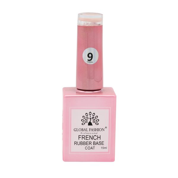 Каучукова база для гель лаку френч, Rubber Base Coat French, 15 мл, Global Fashion 09 8103 фото