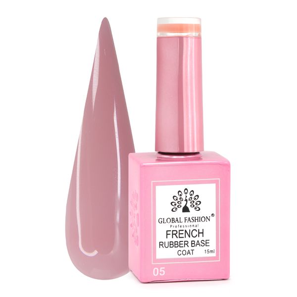 Каучукова база для гель лаку френч, Rubber Base Coat French, 15 мл, Global Fashion 05 8099 фото