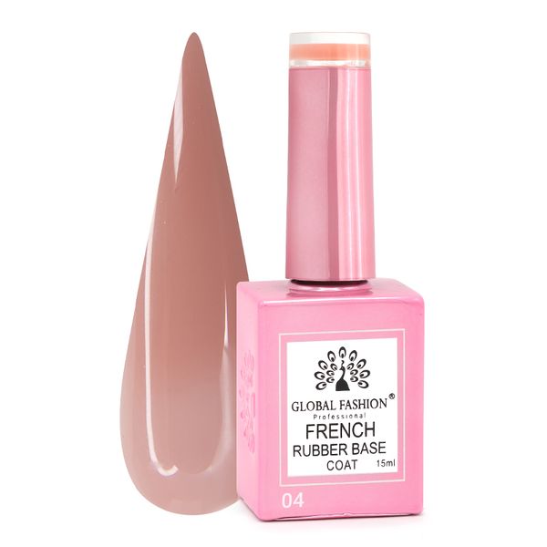 Каучукова база для гель лаку френч, Rubber Base Coat French, 15 мл, Global Fashion 04 8098 фото