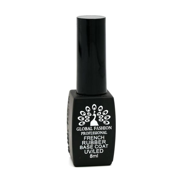 Каучуковая база для гель лака френч, Rubber Base Coat French, 8 мл., Global Fashion 10 8080 фото