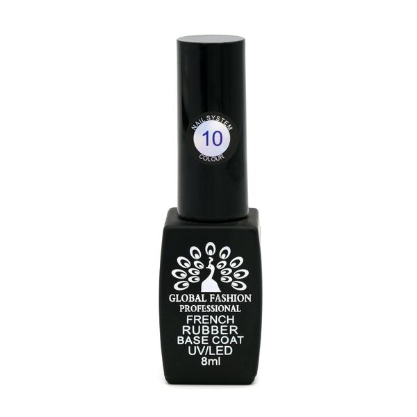 Каучуковая база для гель лака френч, Rubber Base Coat French, 8 мл., Global Fashion 10 8080 фото