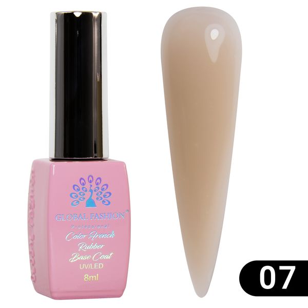 Цветная френч база для гель лака Global Fashion, Color French Base Coat 8 мл, 07 13312 фото