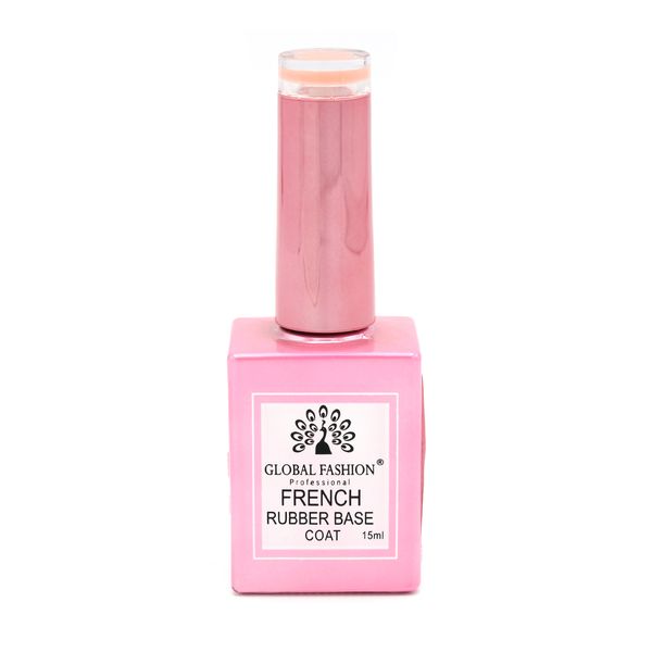 Каучукова база для гель лаку френч, Rubber Base Coat French, 15 мл, Global Fashion 02 8096 фото