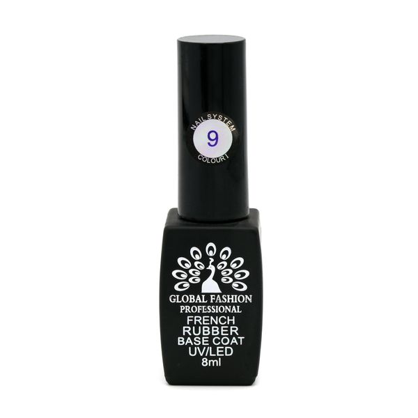 Каучуковая база для гель лака френч, Rubber Base Coat French, 8 мл., Global Fashion 09 8079 фото