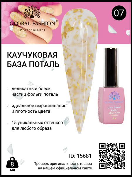 Каучукова база Поталь Global Fashion 8 мл, 07 15681 фото