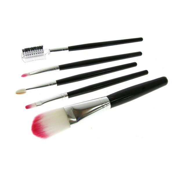 Набір пензлів для макіяжу 5 шт Global Fashion Cosmetic Brush, чорна ручка 11799 фото