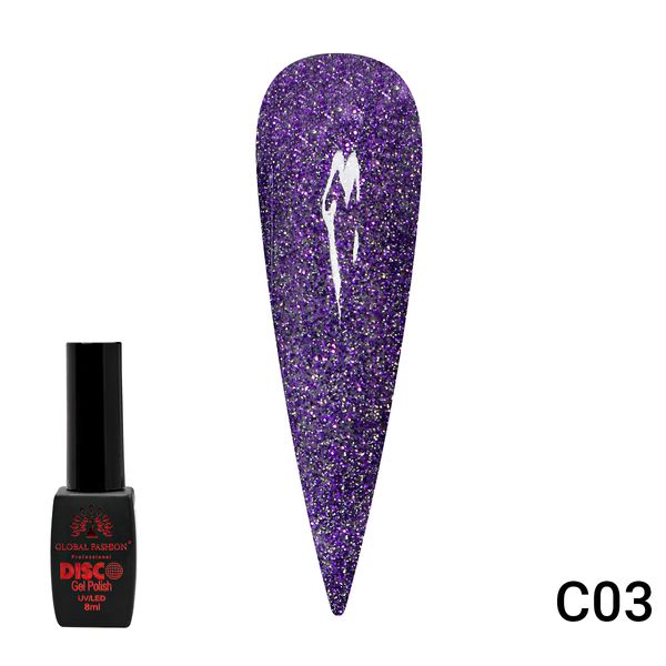 Гель лак Disco Gel Polish, Global Fashion, світловідбивний, 8 мл C03 12237 фото