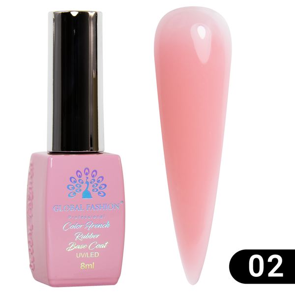 Кольорова френч-база для гель лака Global Fashion, Color French Base Coat 8 мл, 02 13307 фото