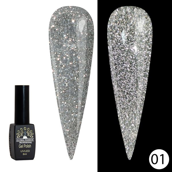 Гель лак Disco Gel Shine Spectrum, Global Fashion, світловідбивний, 8 мл 01 12039 фото