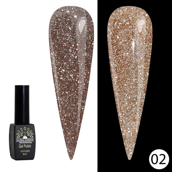 Гель лак Disco Gel Shine Spectrum, Global Fashion, світловідбивний, 8 мл 02 12040 фото