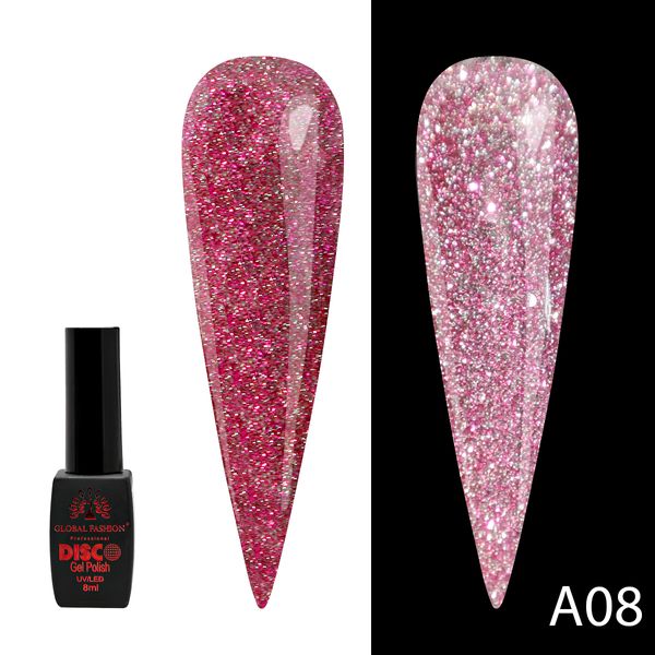 Гель лак Disco Gel Polish, Global Fashion, світловідбивний, 8 мл A08 12218 фото