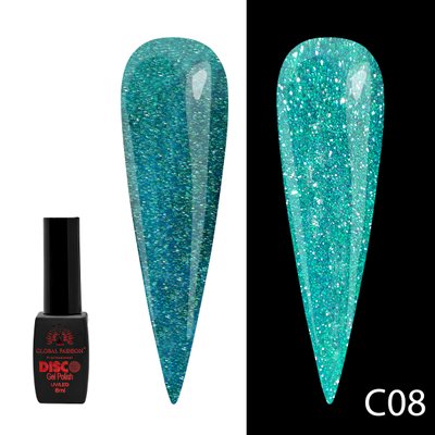 Гель лак Disco Gel Polish, Global Fashion, світловідбивний, 8 мл C08 12242 фото