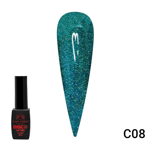 Гель лак Disco Gel Polish, Global Fashion, світловідбивний, 8 мл C08 12242 фото