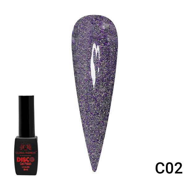 Гель лак Disco Gel Polish, Global Fashion, світловідбивний, 8 мл C02 12236 фото