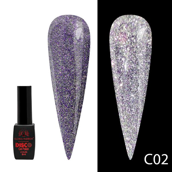 Гель лак Disco Gel Polish, Global Fashion, світловідбивний, 8 мл C02 12236 фото