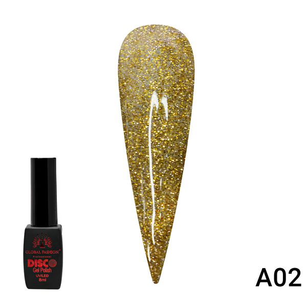 Гель лак Disco Gel Polish, Global Fashion, світловідбивний, 8 мл A02 12212 фото