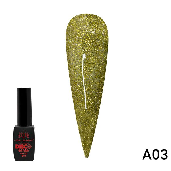 Гель лак Disco Gel Polish, Global Fashion, світловідбивний, 8 мл A03 12213 фото