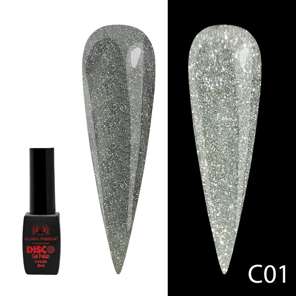 Гель лак Disco Gel Polish, Global Fashion, світловідбивний, 8 мл C01 12235 фото