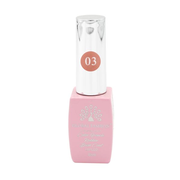 Кольорова френч база для гель лаку Global Fashion, Color French Base Coat 8 мл, 03 13308 фото