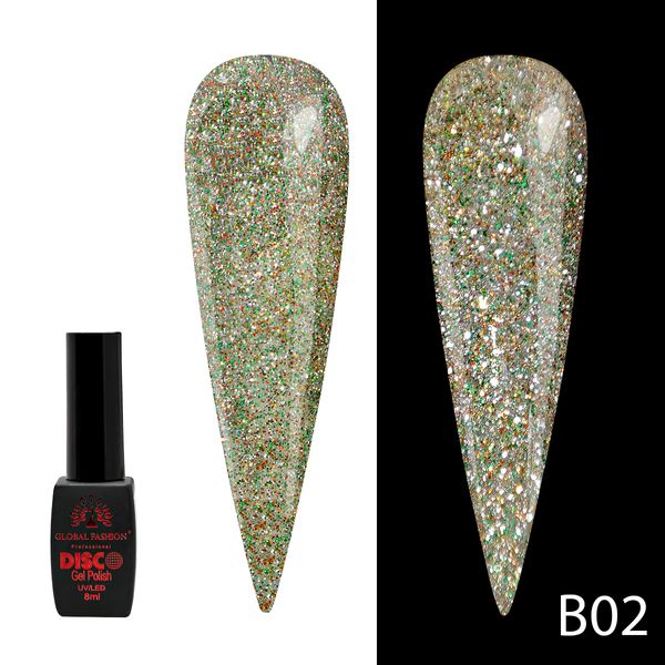 Гель лак Disco Gel Polish, Global Fashion, світловідбивний, 8 мл B02 12224 фото