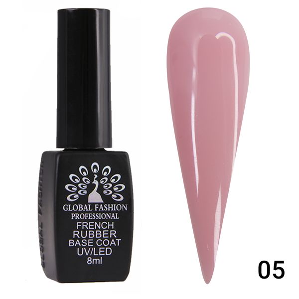 Каучукова база для гель лаку френч, Rubber Base Coat French, 8 мл, Global Fashion 05 2190 фото