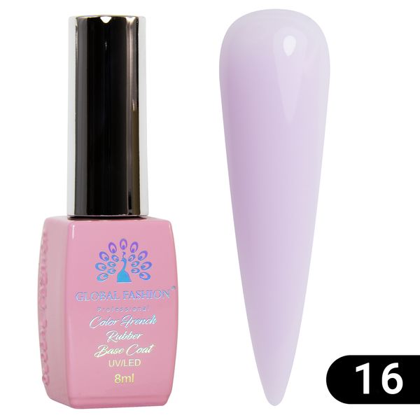 Кольорова френч база для гель лаку Global Fashion, Color French Base Coat 8 мл, 16 13321 фото