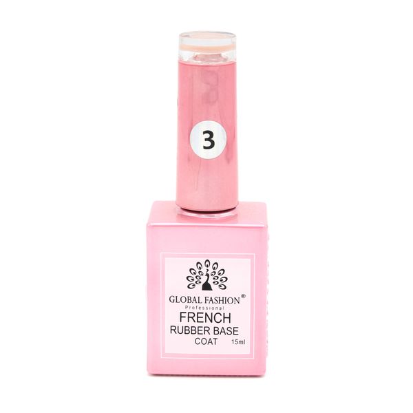 Каучукова база для гель лаку френч, Rubber Base Coat French, 15 мл, Global Fashion 03 8097 фото